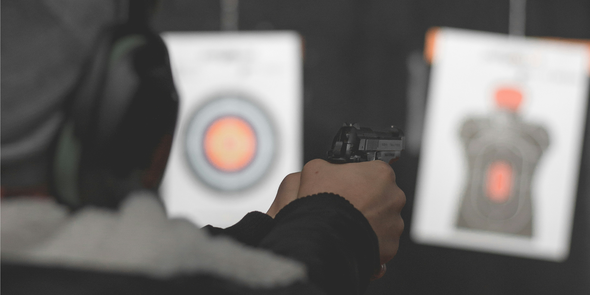 Shooter aiming at a target